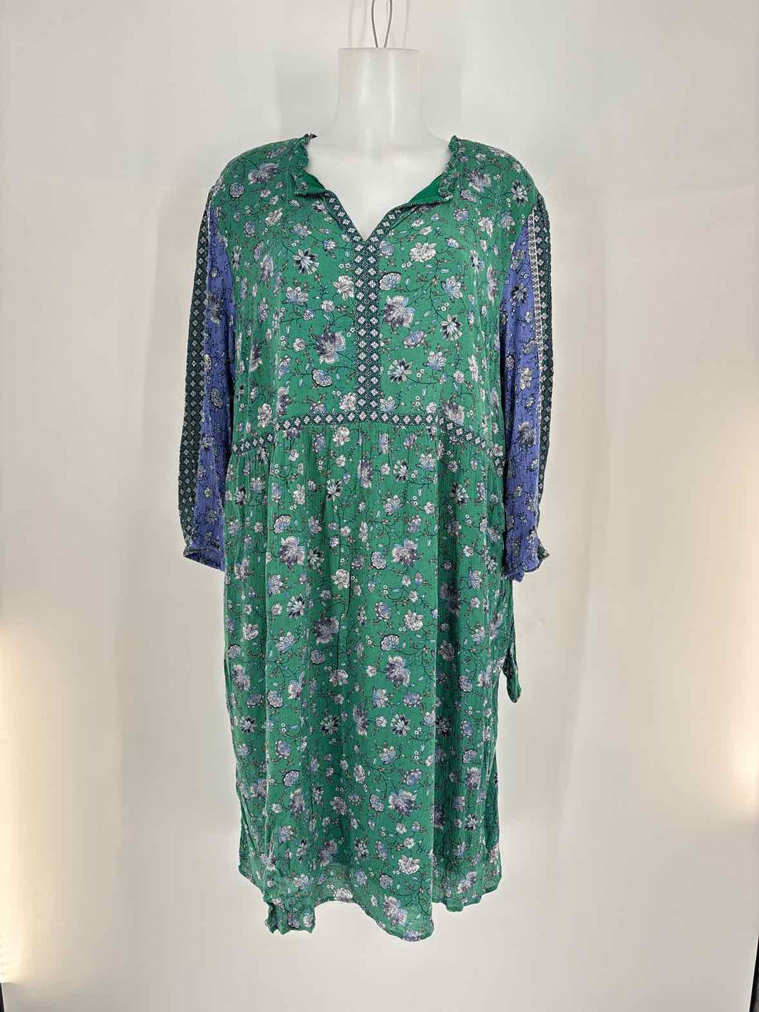 Size XL J JILL Green Print Dress