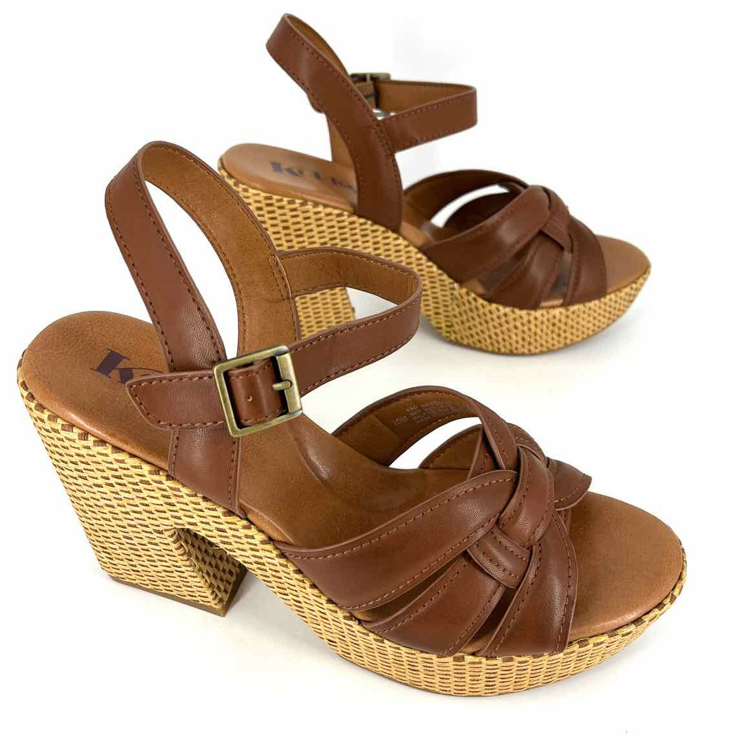 Shoe Size 10 KORKS Brown Faux Leather Sandals