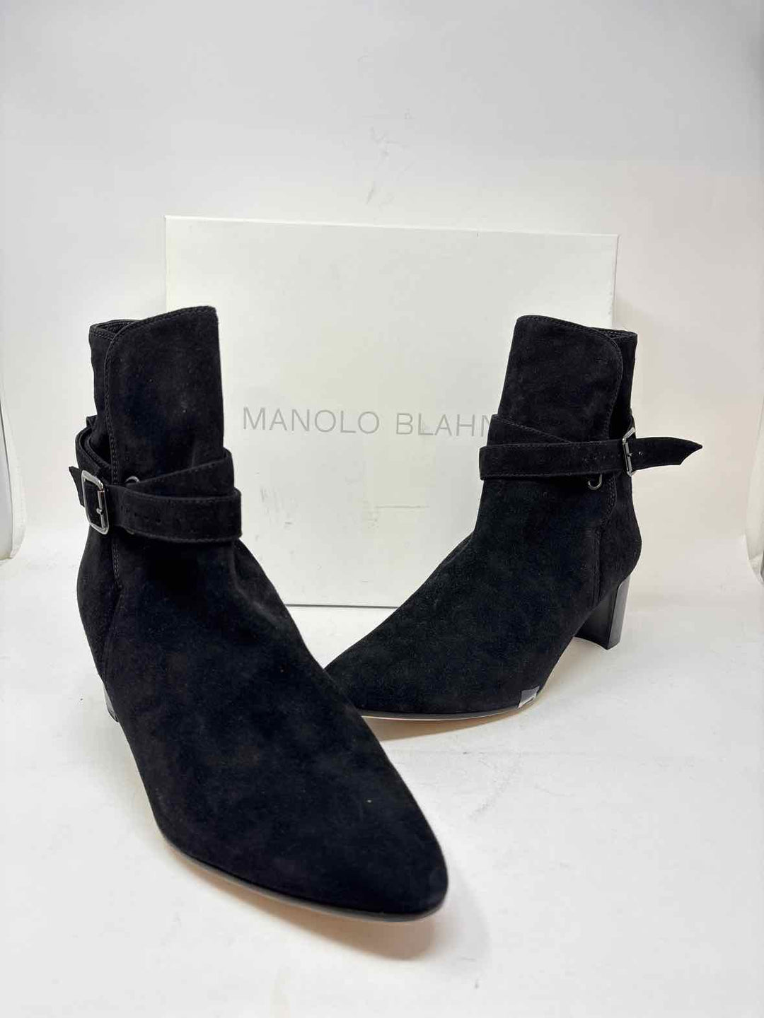 Shoe Size 12 MANOLO BLAHNIK Black Suede Boots