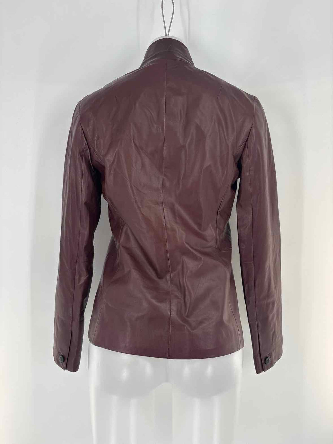 Size 4 RAG & BONE Burgundy Leather Luxury - Jacket