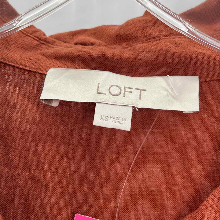 Size XS LOFT Brown Shirt