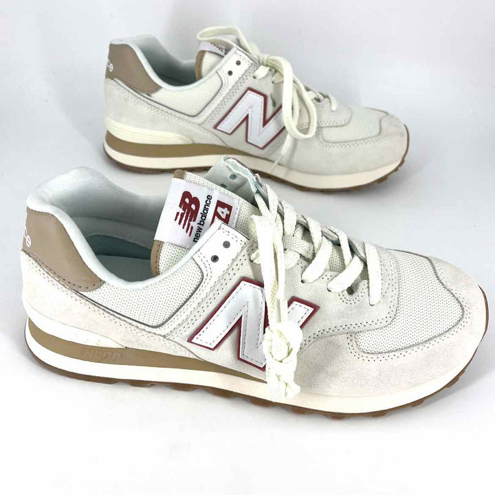 Shoe Size 11 New Balance Cream Mesh Faux Leather Sneakers