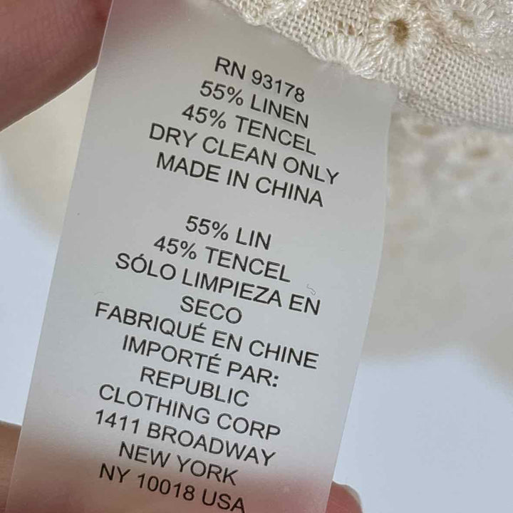 Size M TAHARI Ivory Linen 2 PC Dress