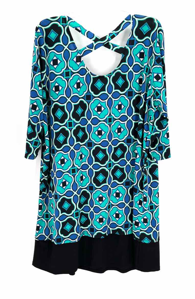 Size 2X NY COLLECTION Multi-Color Dress