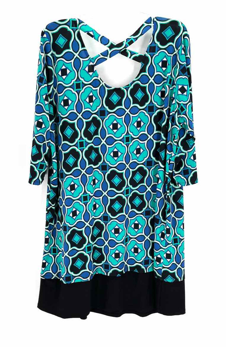 Size 2X NY COLLECTION Multi-Color Dress