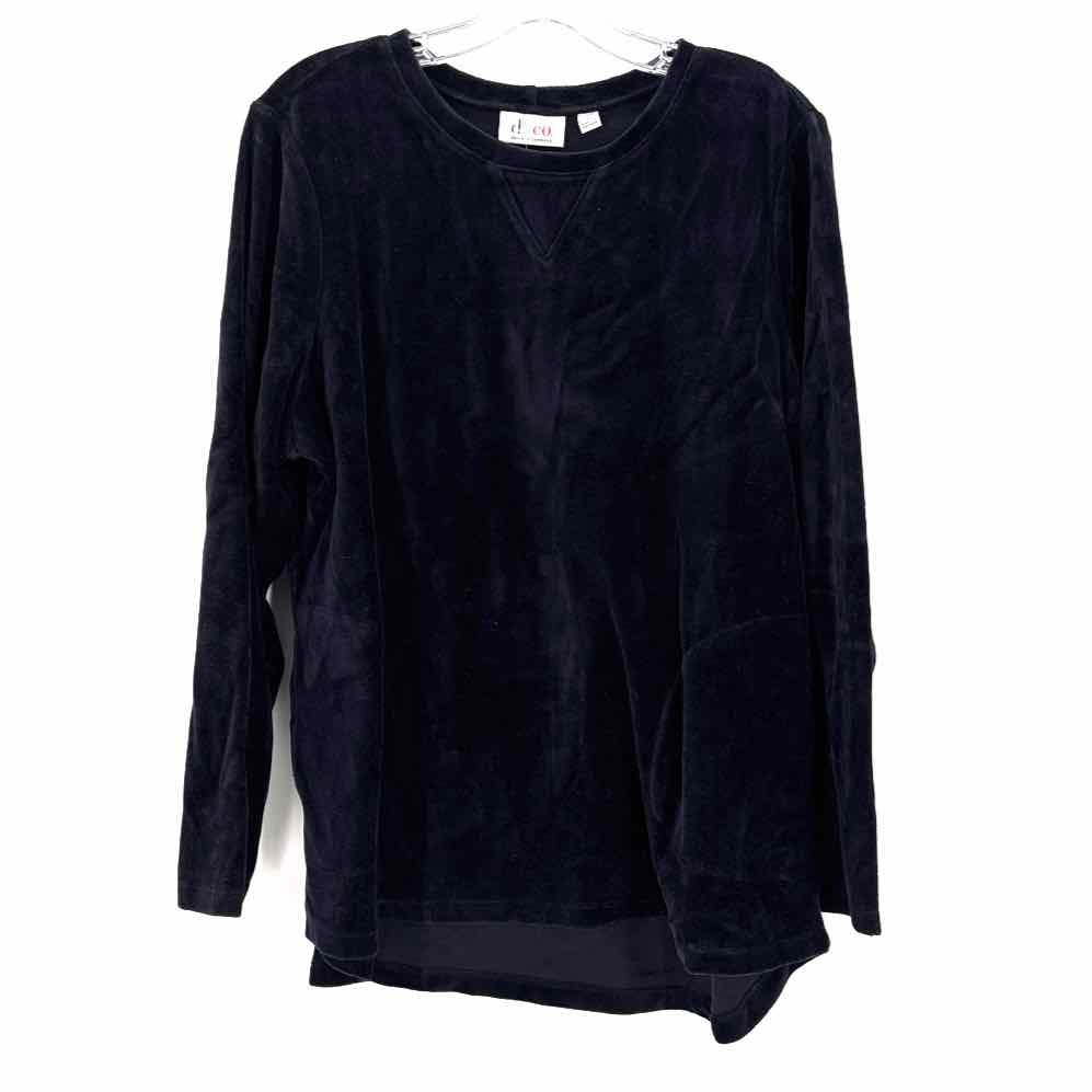 Size L D & CO Black Velour Vest