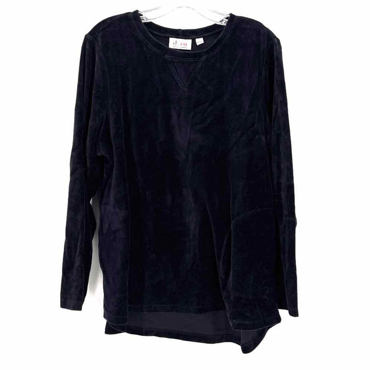 Size L D & CO Black Velour Vest