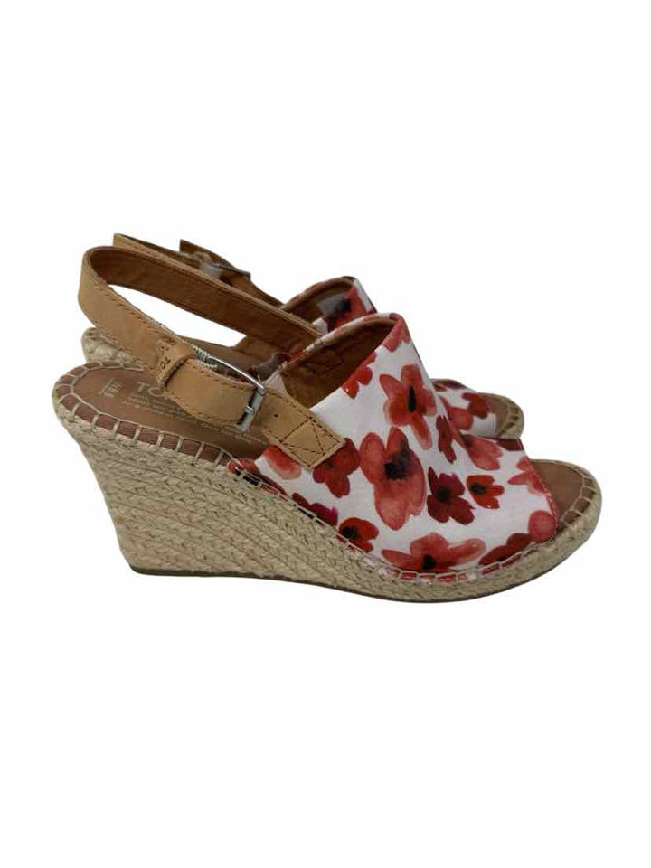 Shoe Size 8.5 Toms Red Sandals