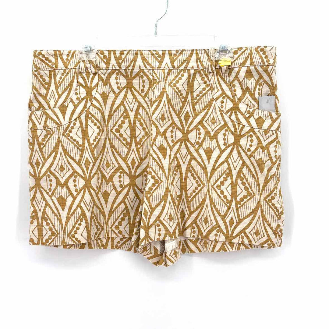 Size 14 ELEVENESS Yellow Print Shorts