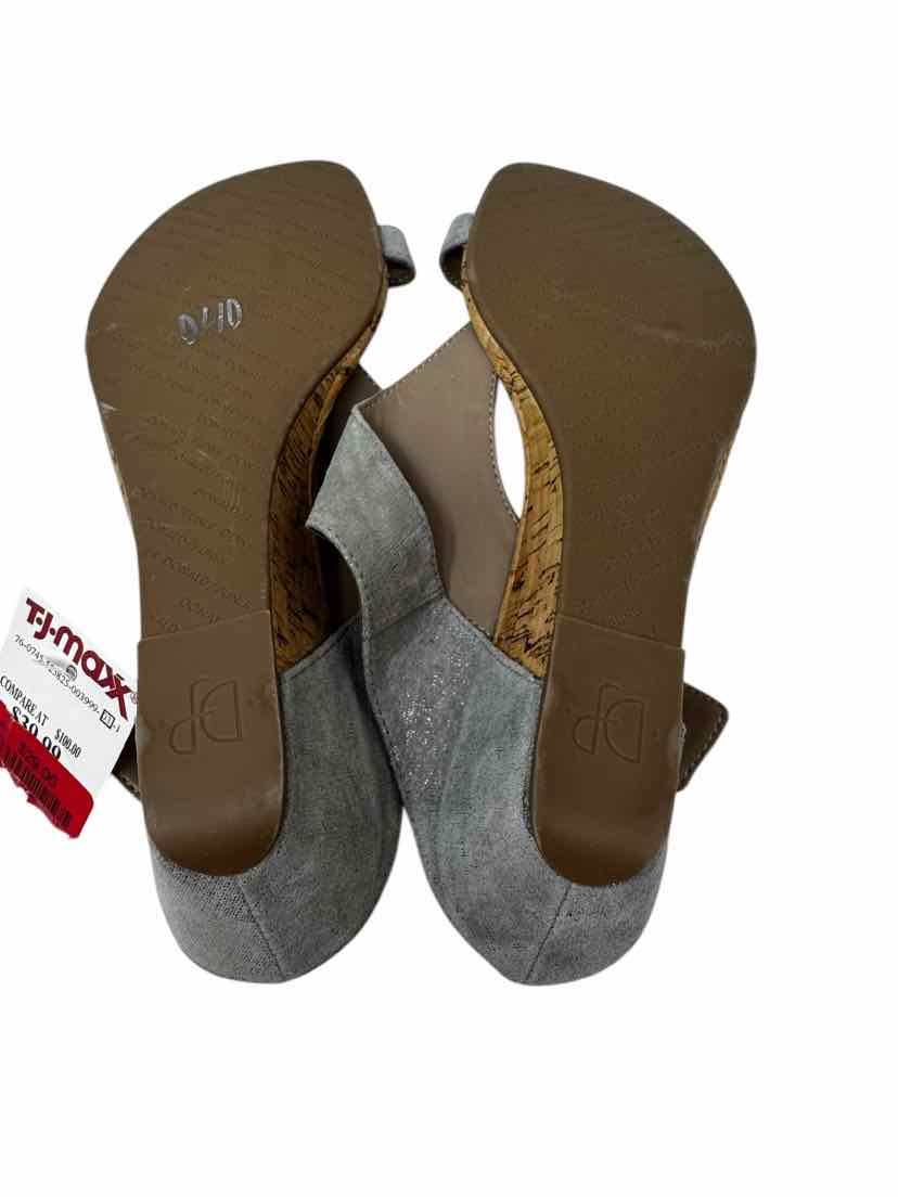 Shoe Size 10 DONALD PLINER Silver Leather Sandals