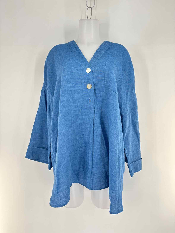 Size 2X J JILL Blue Linen Shirt
