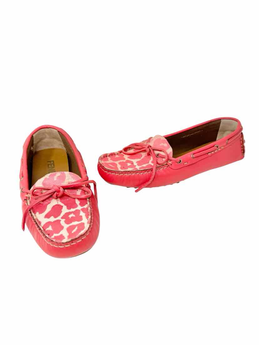Shoe Size 38 Fendi Peach Leather Luxury - Flats