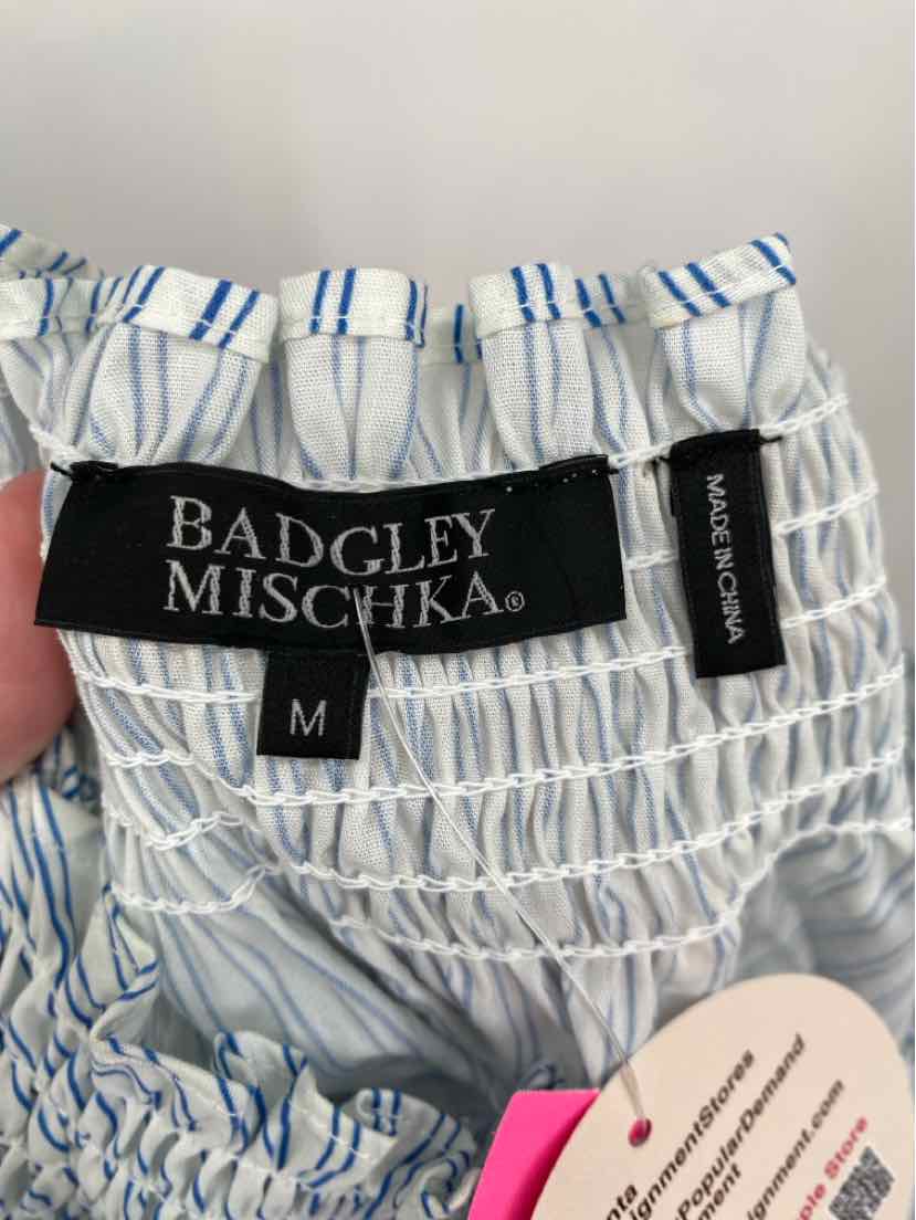 Size M Badgley Mischka Blue Shirt