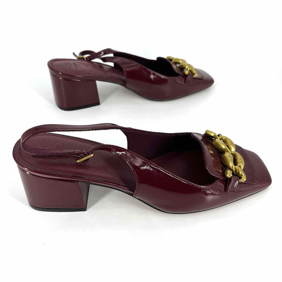 Shoe Size 7 Asos Burgundy PATENT Flats