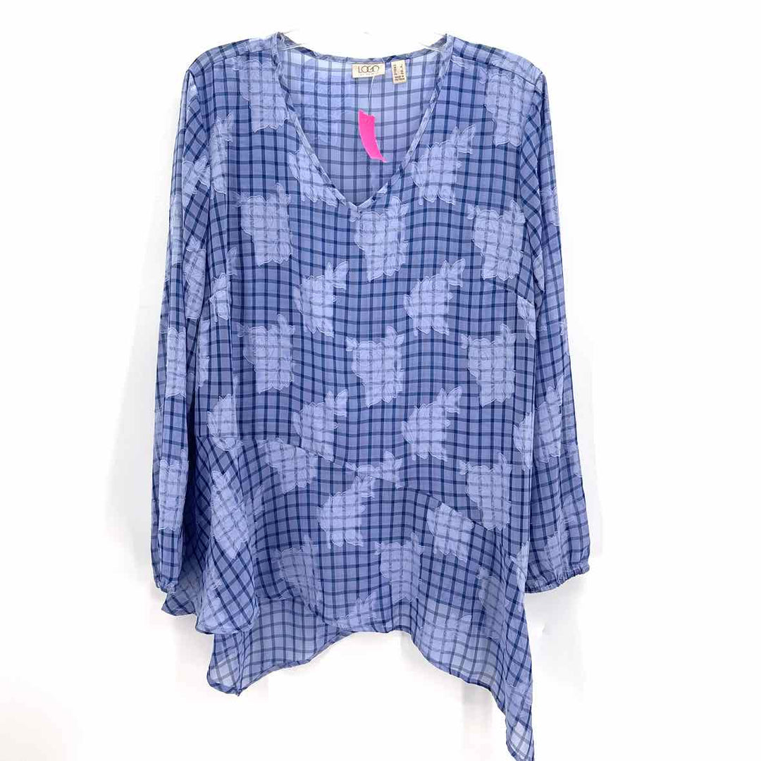 Size L LOGO Blue Shirt