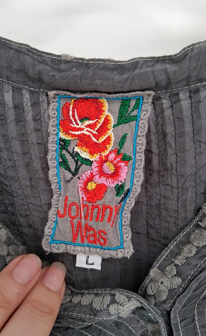 Size L Johnny Was Gray Shirt