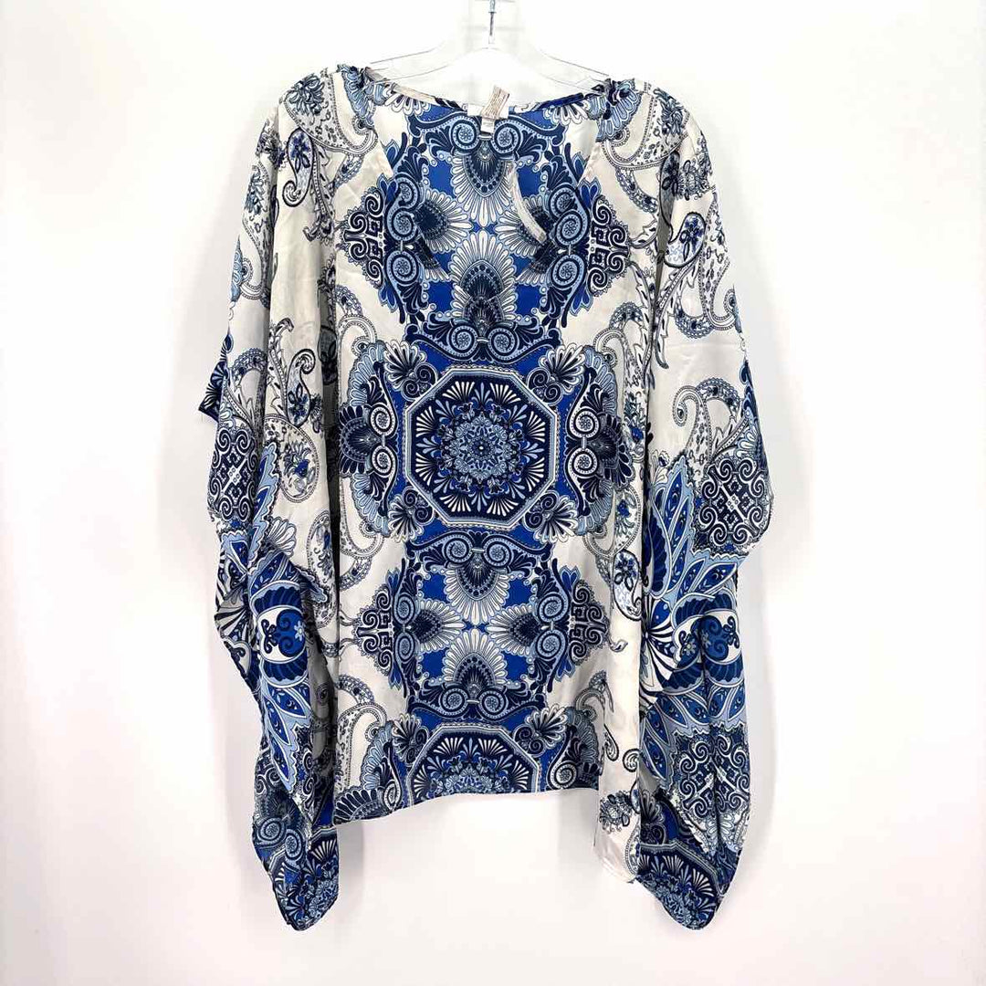 Size L/XL Chico's Blue Print Shirt