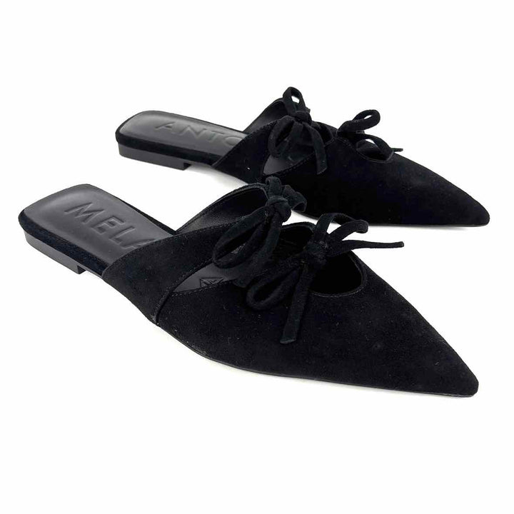 Shoe Size 6.5 ANTONIO MELANI Black Suede Flats