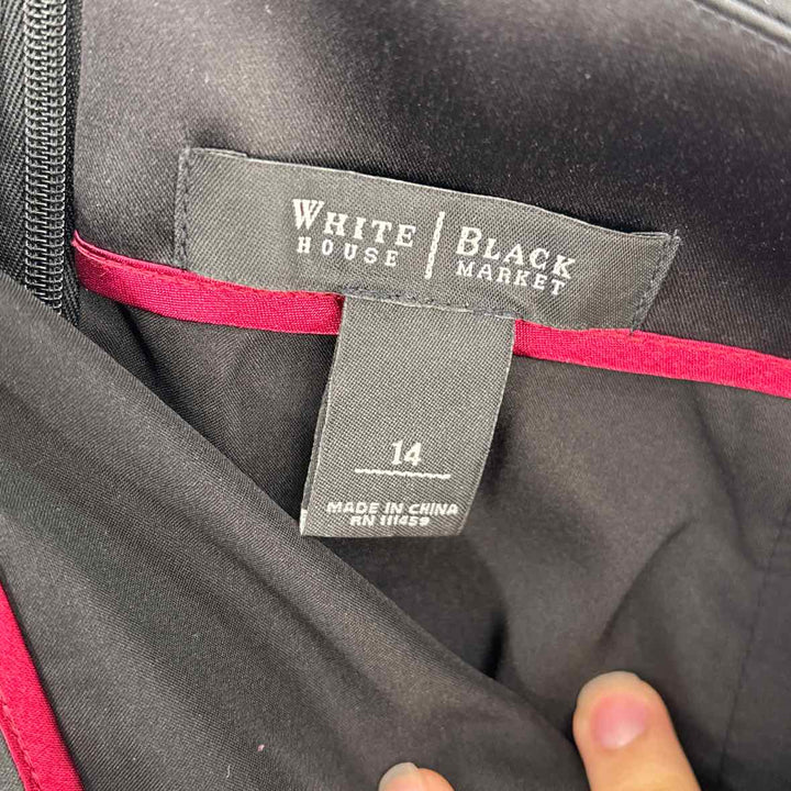 Size 14 White House Black Market Black Sateen Skirt