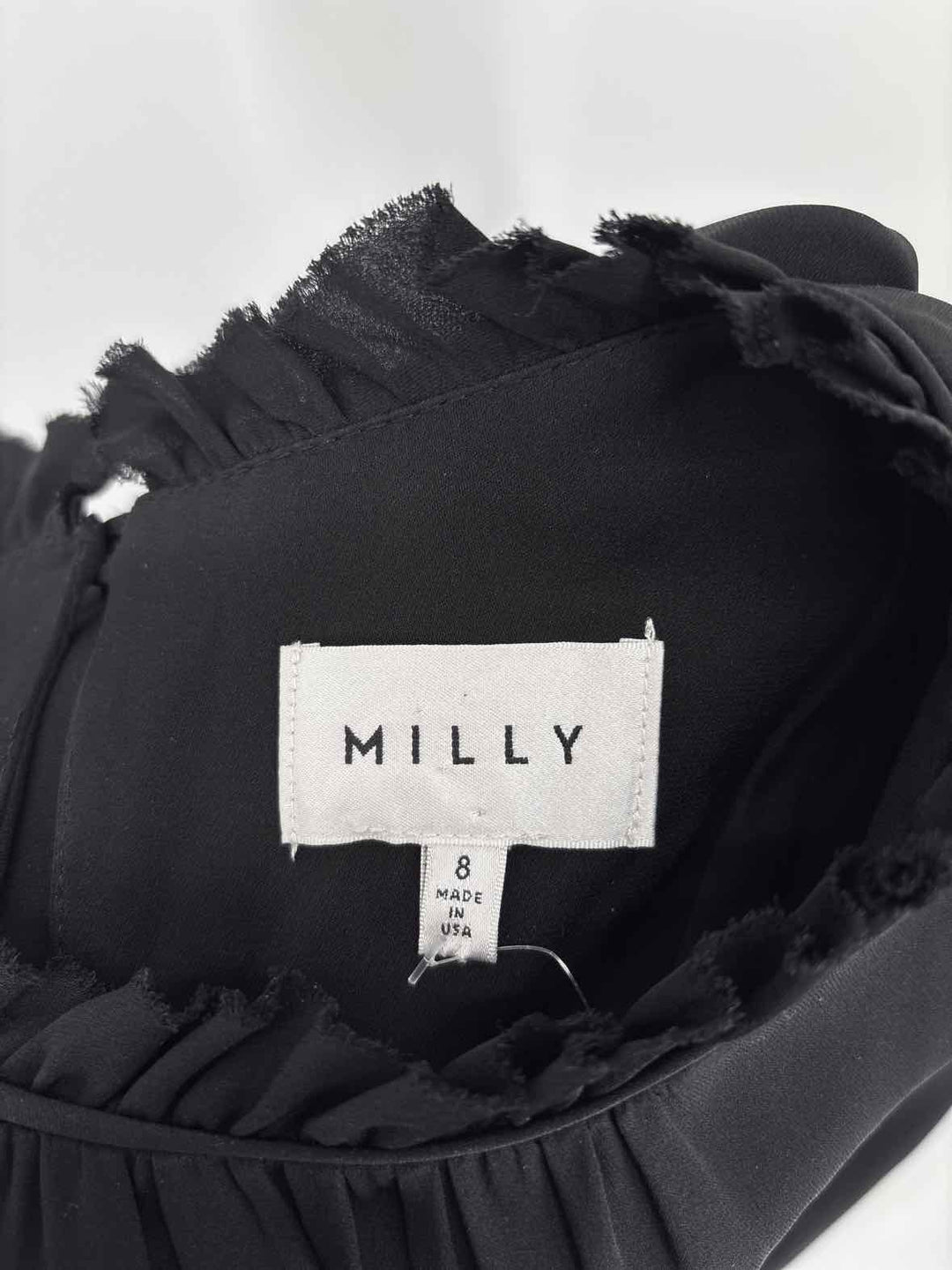 Size 8 MILLY Black Sateen Dress