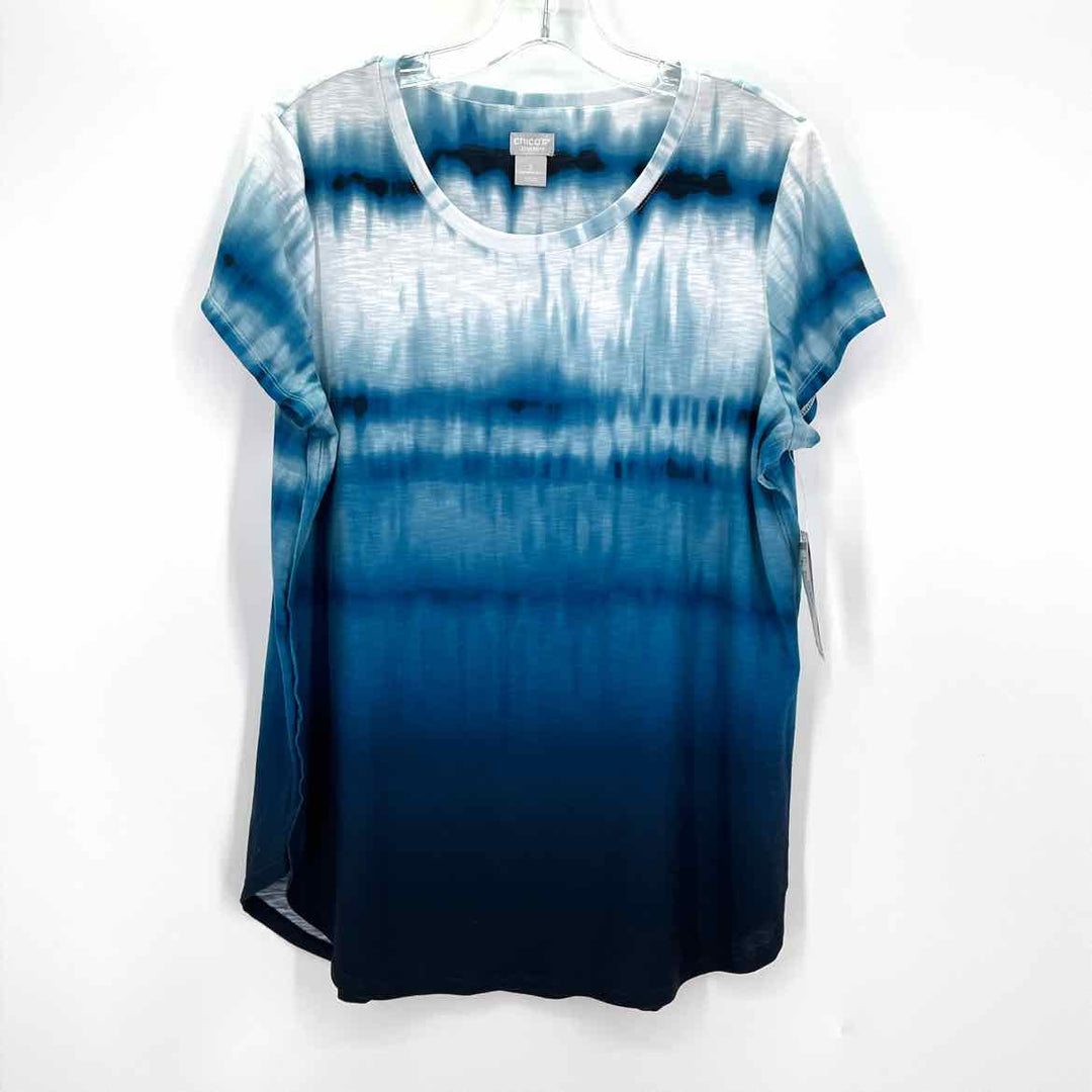 Size L Chico's Blue Print Shirt