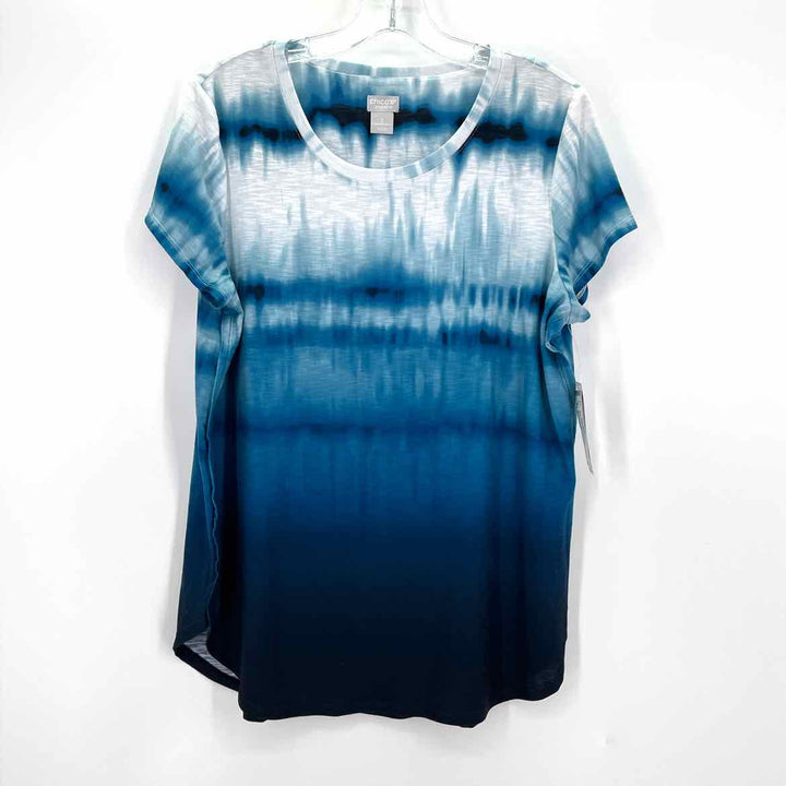 Size L Chico's Blue Print Shirt