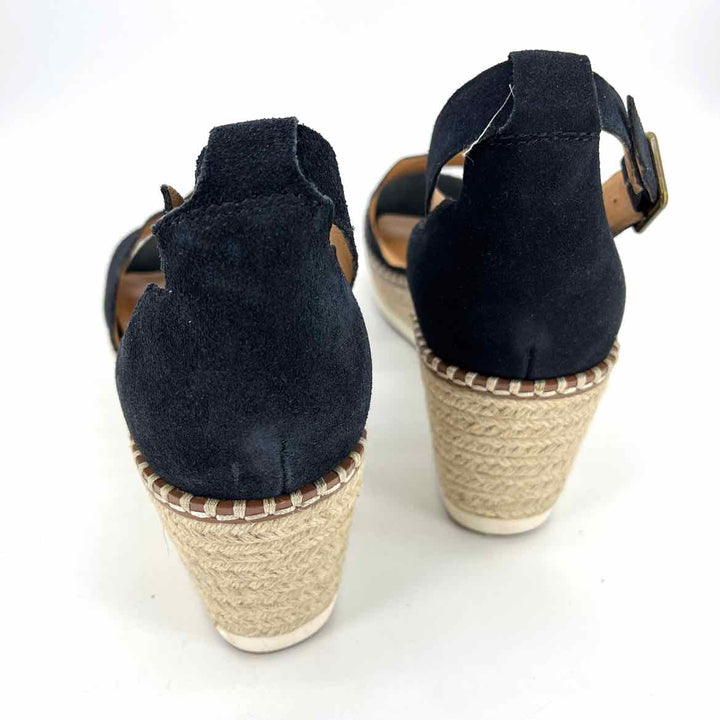 Shoe Size 11 CROWN VINTAGE Black Leather Wedge