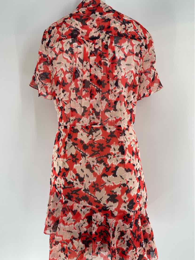Size 10 REISS Red Print Dress