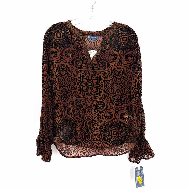 Size S DEMOCRACY Multi-Color Velvet Shirt
