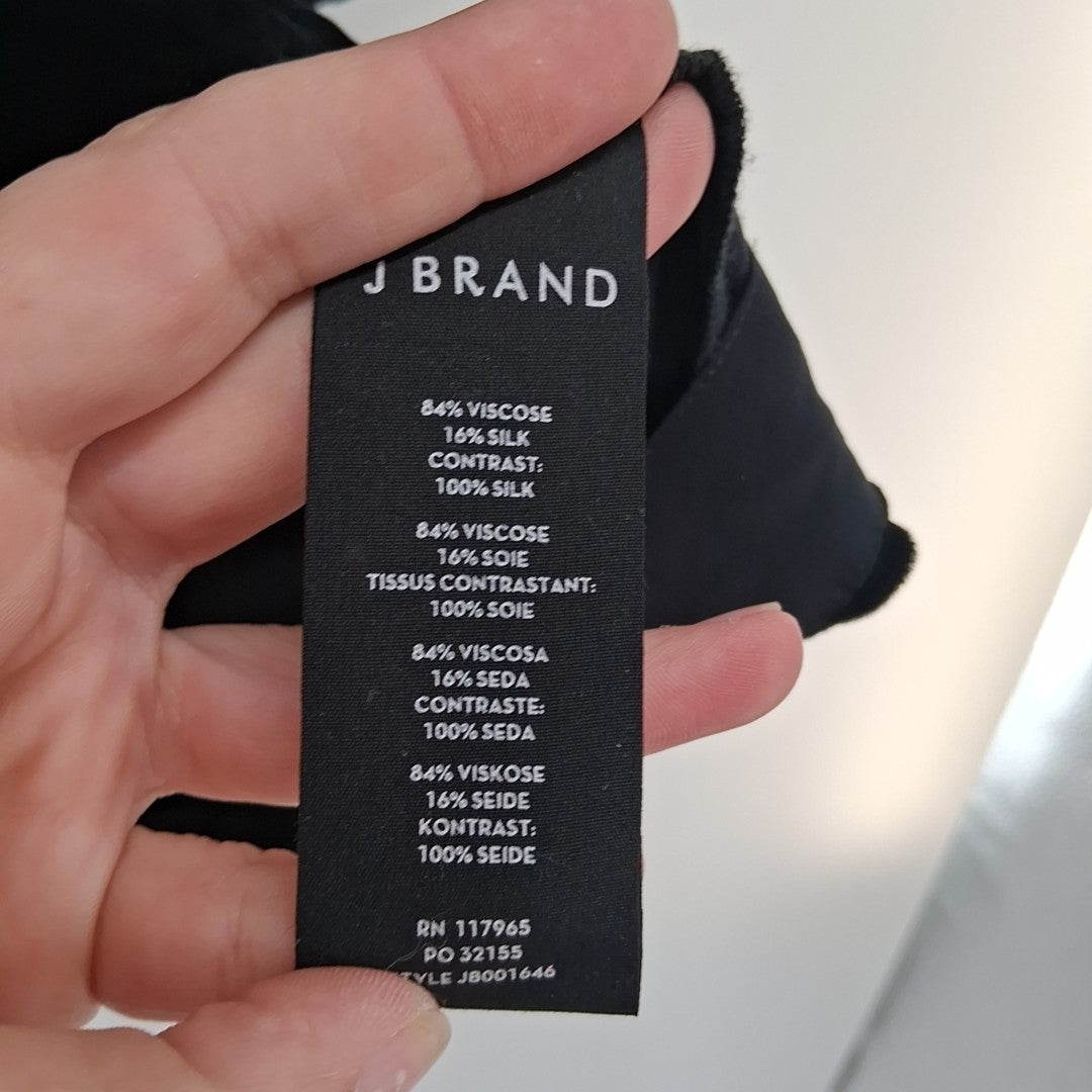 Size L J BRAND Black Velour Shirt