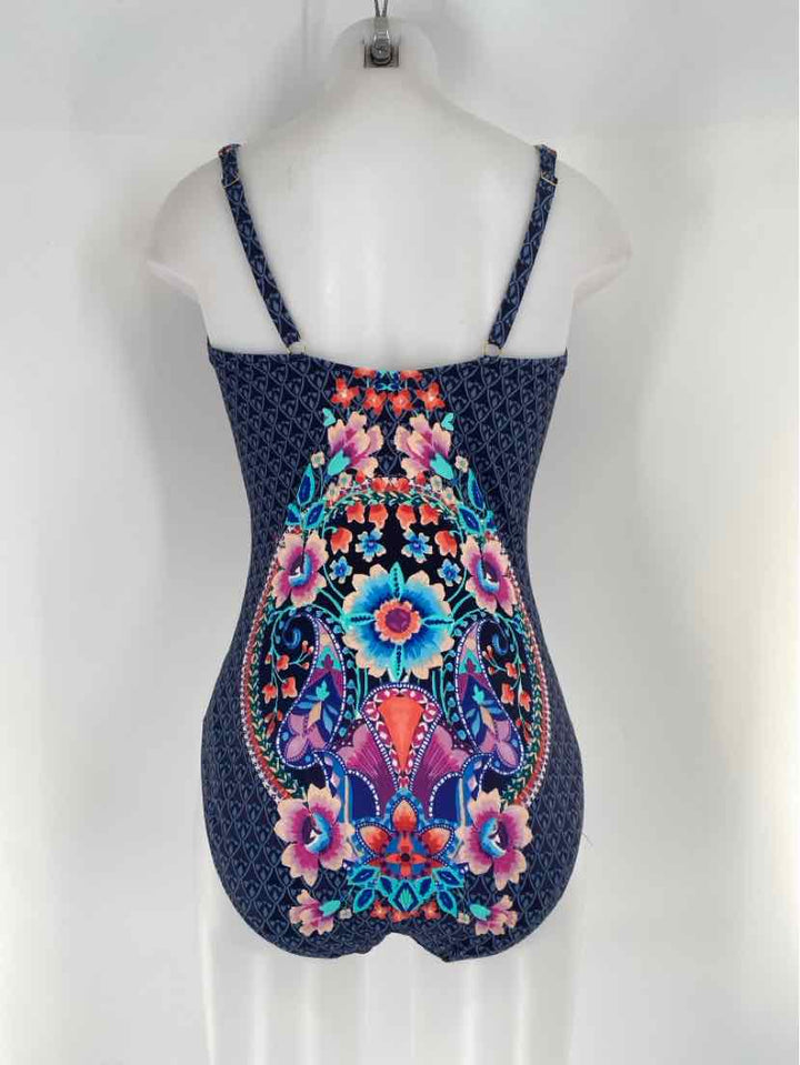 Size XL Johnny Was Navy Print Swimsuit
