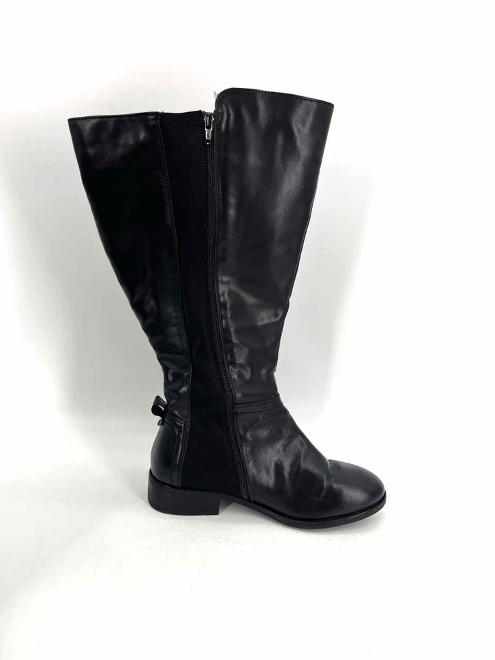 Shoe Size 9 Black Faux Leather Boots