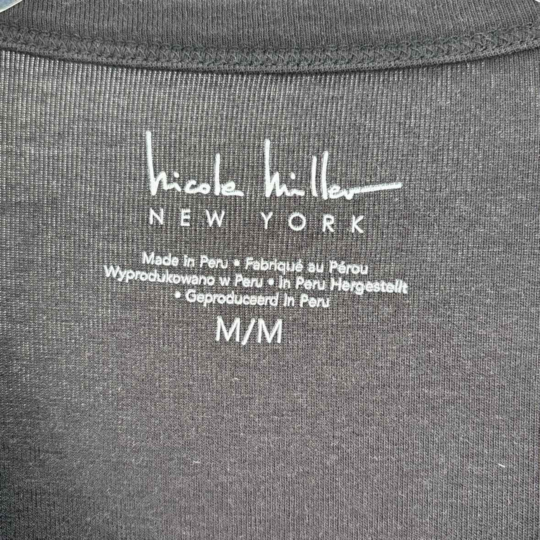 Size M NICOLE MILLER Black Tencel Knit Shirt
