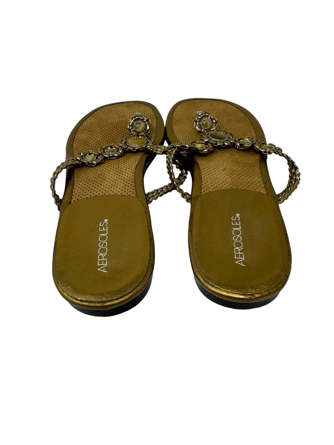 Shoe Size 9 AEROSOLES Gold Leather Sandals