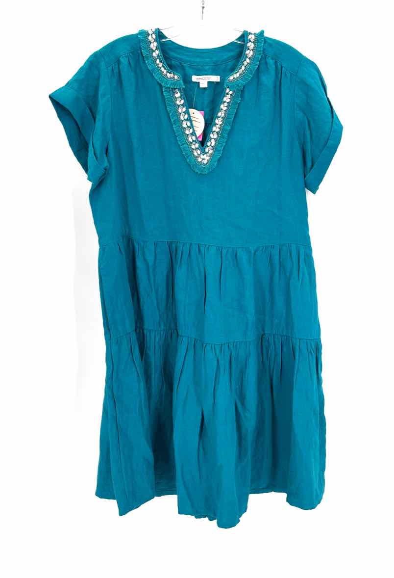Size 10 Chico's Teal Linen Dress
