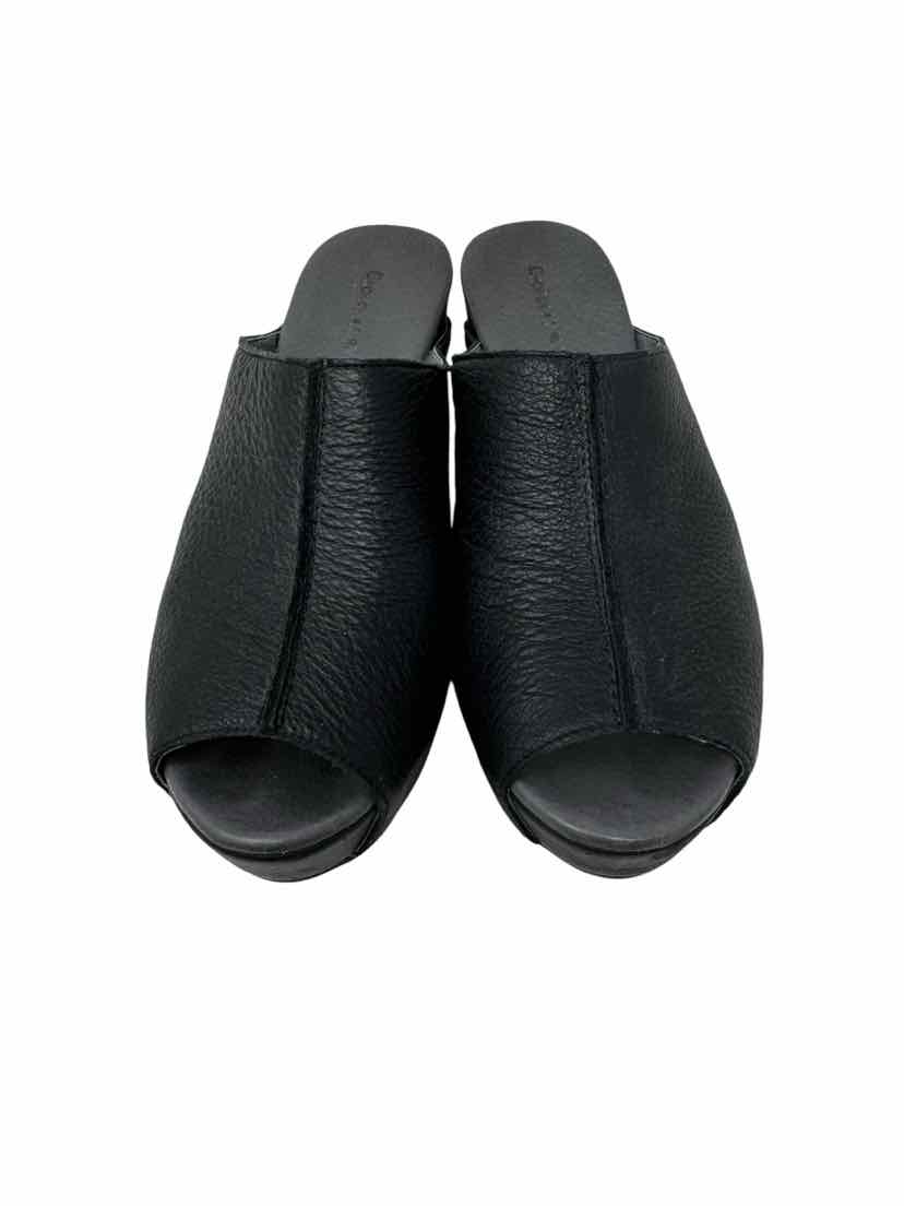 Shoe Size 8 CHOCOLATE BLU Black Leather Mules