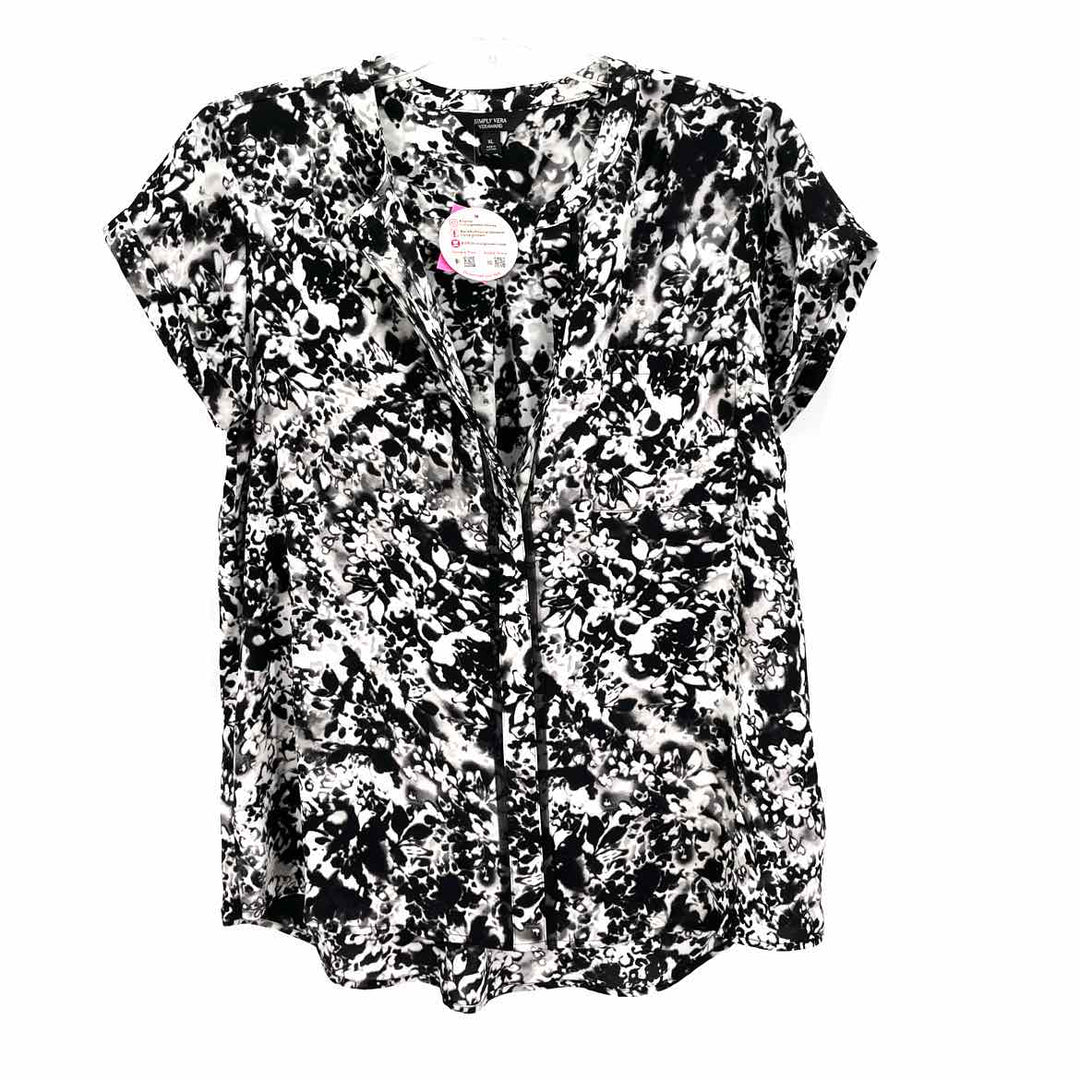 Size XL SIMPLY VERA WANG Black Print Shirt