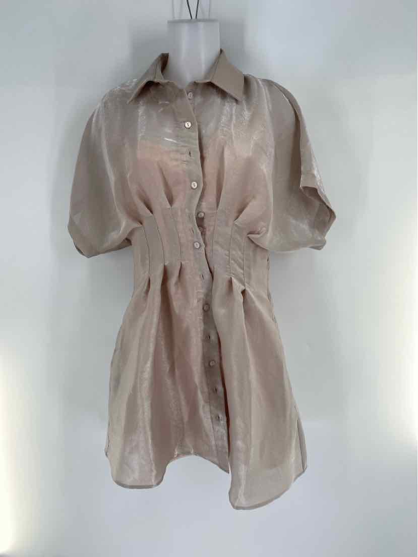 Size M Anthropologie Beige Dress