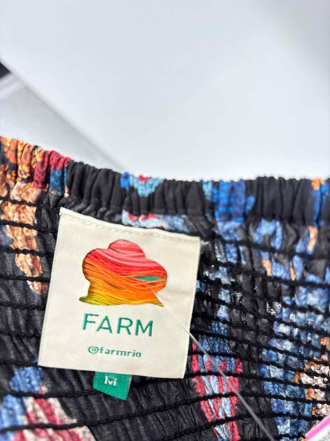 Size M FARM RIO Black Print Dress
