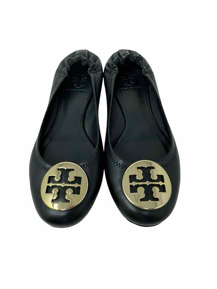 Shoe Size 7.5 Tory Burch Black Leather Flats