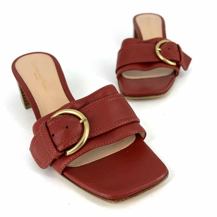 Shoe Size 5.5 GIANVITTO ROSSI Red Leather Sandals