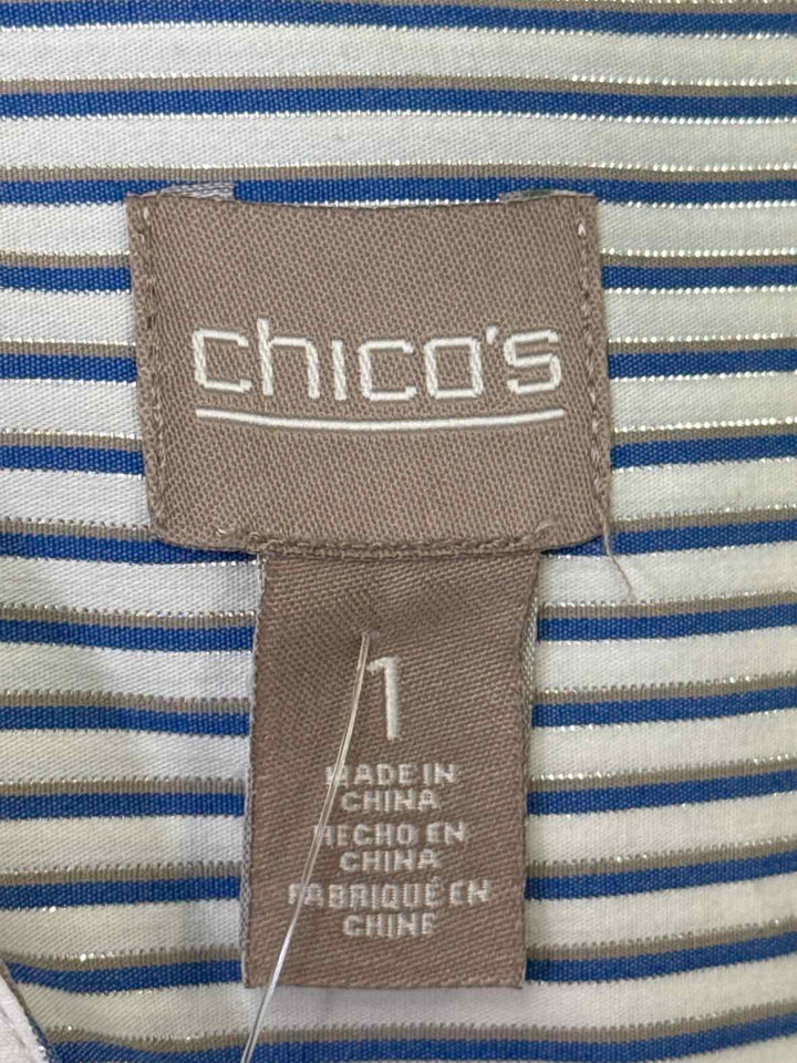 Size M Chico's Blue Print Shirt