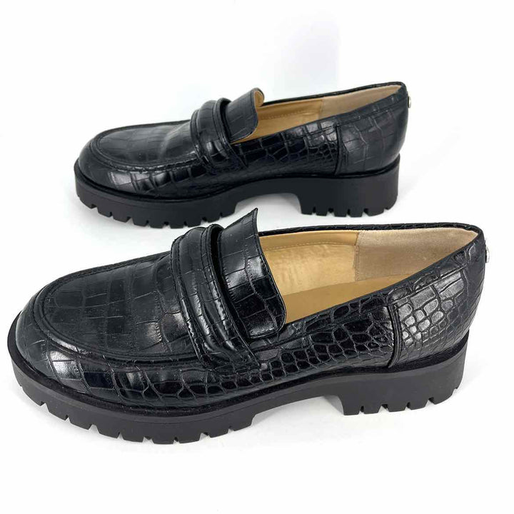 Shoe Size 9.5 Nine West Black Faux Leather Loafers