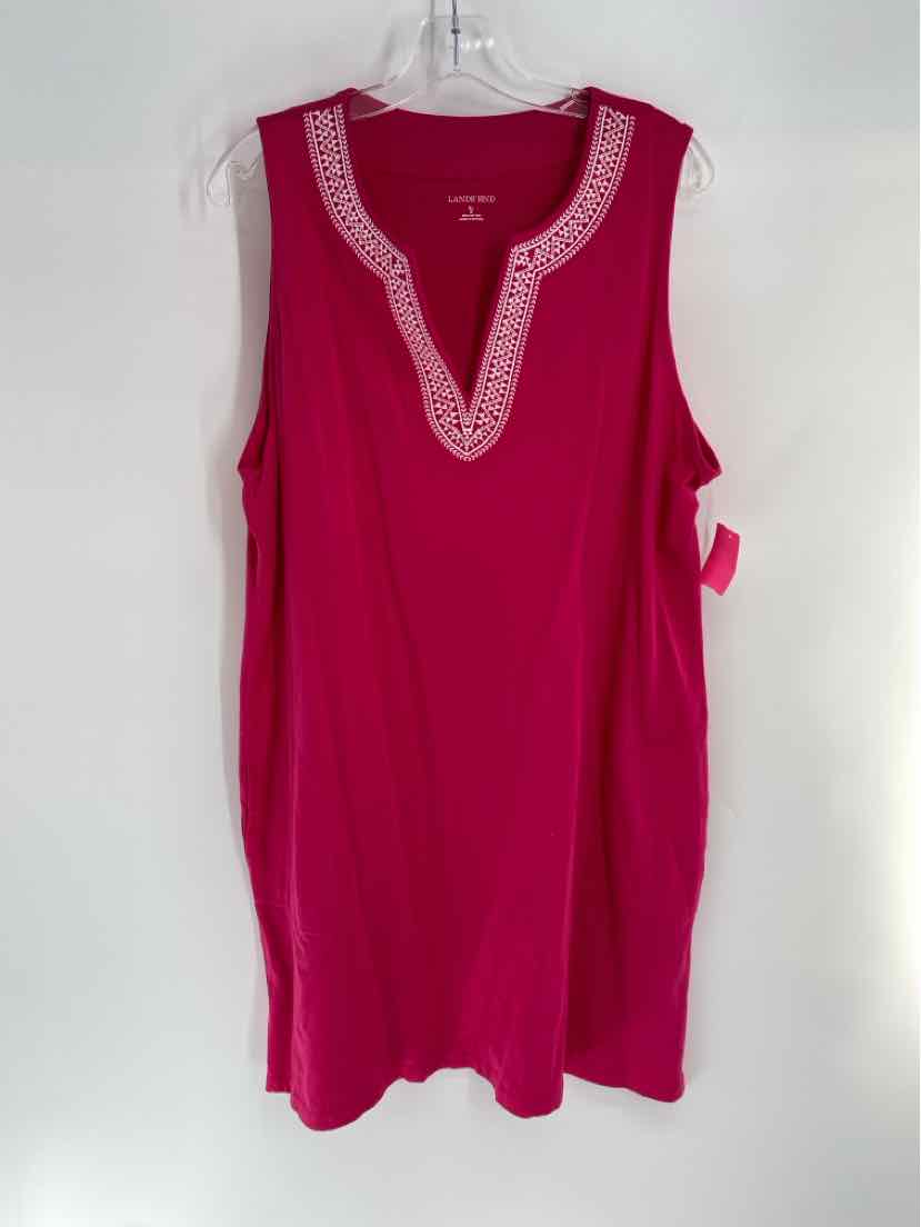 Size 18 LAND END Fuschia Cotton Dress