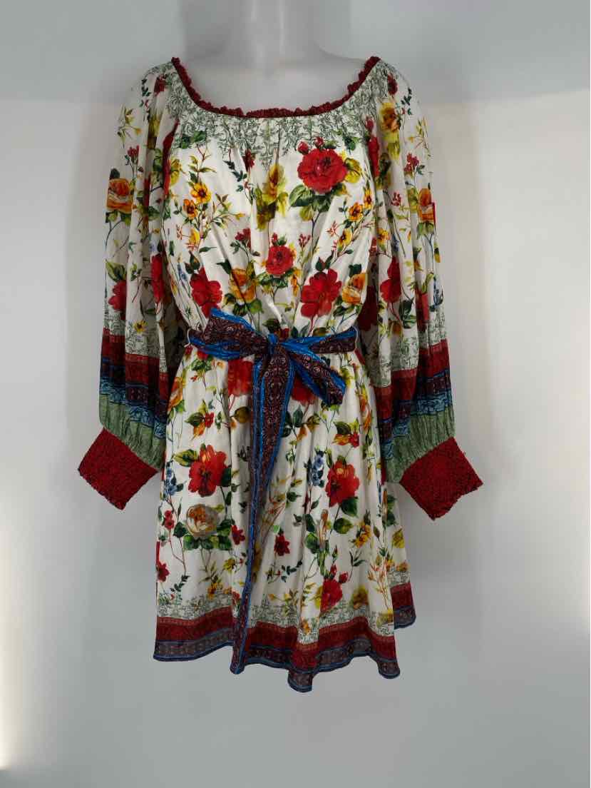 Size L Alice + Olivia Multi-Color Cotton Dress