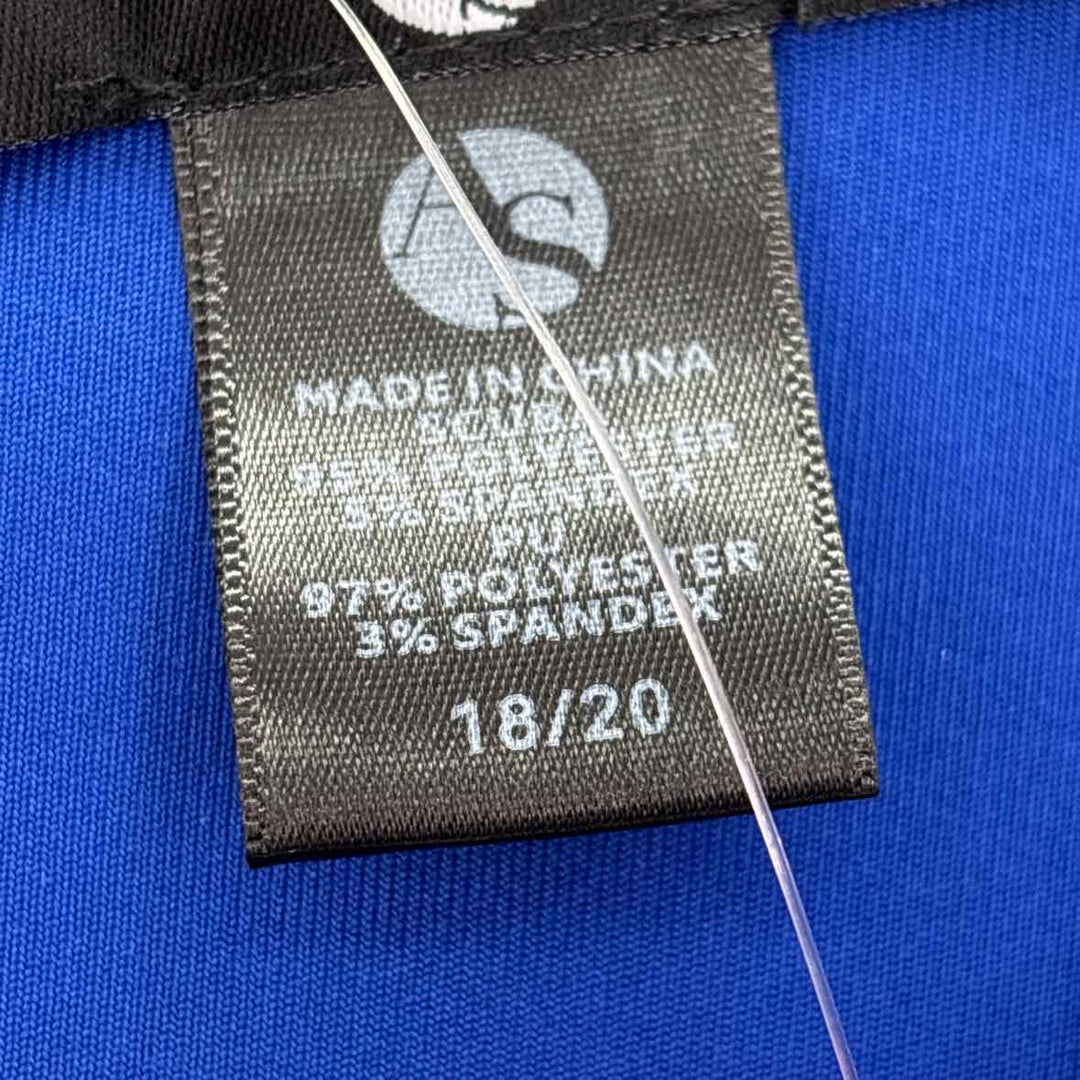 Size 18/20 Ashley Stewart Royal Blue Faux Leather Sweater