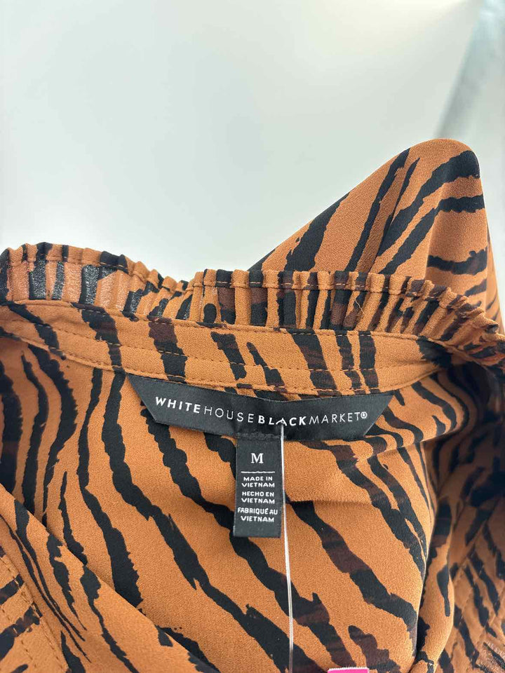 Size M White House Black Market Brown Print Shirt