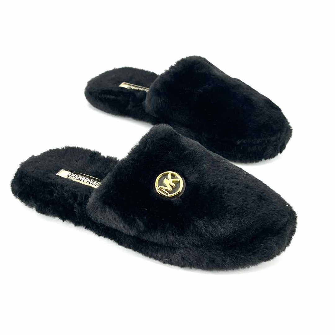 Shoe Size 9 Michael Kors Black Faux Fur Slippers