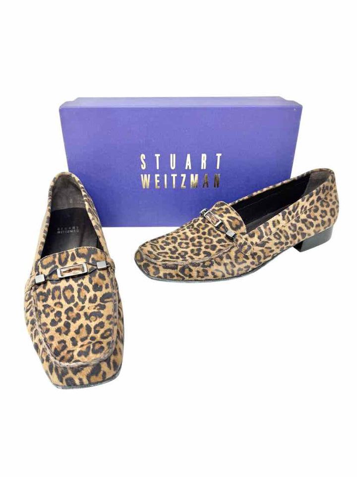 Shoe Size 10 Stuart Weitzman Brown Print Flats