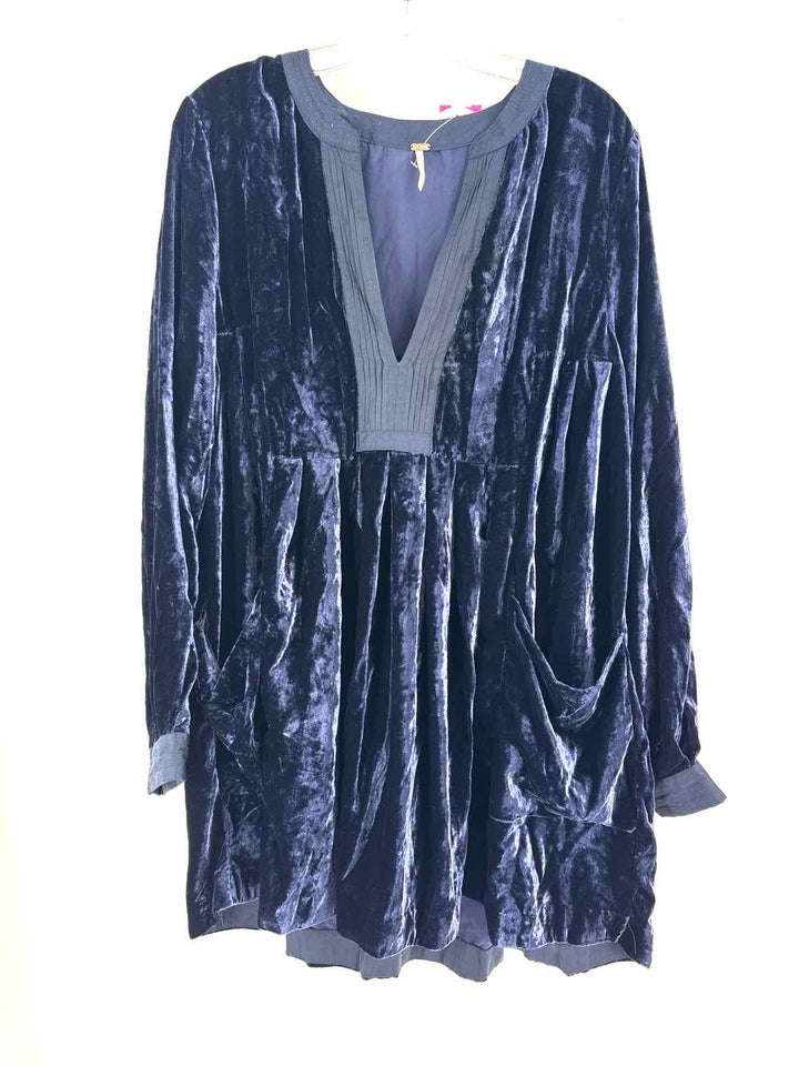 Size L WE THE FREE Navy Velvet Shirt
